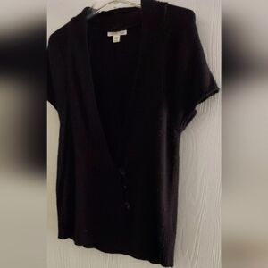 Coldwater Creek Black Knit Cardigan Vest